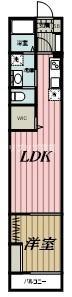 セミカ蘇我(1LDK/2階)の間取り写真