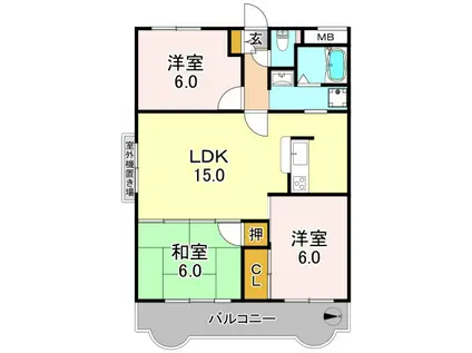 ツールド平野マンション(3LDK/3階)の間取り写真