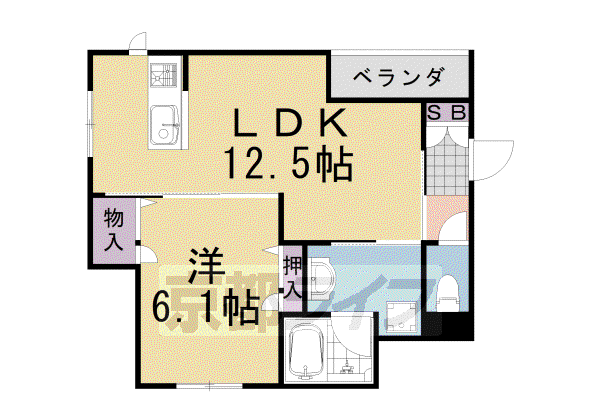 SHAMAISON MONTAGE(1LDK/2階)の間取り写真