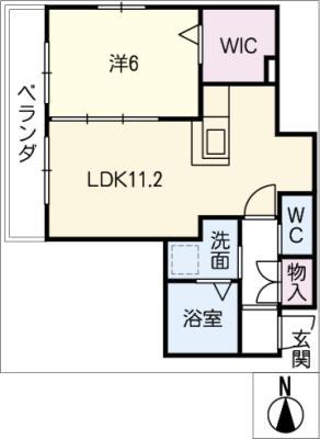 ル・パルク覚王山(1LDK/2階)の間取り写真