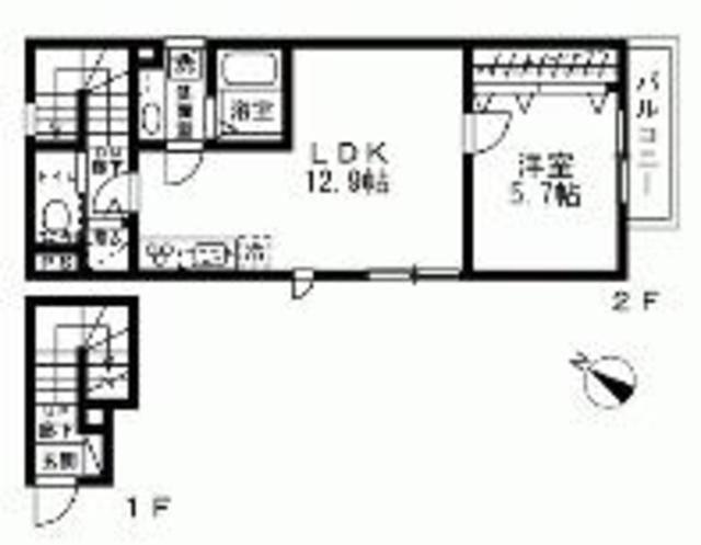 LA MAISON九段坂上(1LDK/2階)の間取り写真