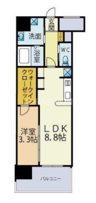 ブレス唐人町駅前(1LDK/5階)の間取り写真