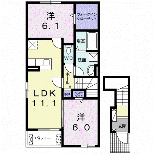エテルノ・III(2LDK/2階)の間取り写真