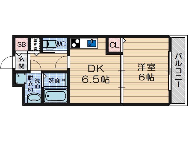 セイントプレイス(1DK/4階)の間取り写真