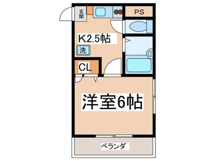 グランドール(1K/2階)の間取り写真