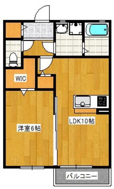 ハイム老司(1LDK/1階)の間取り写真