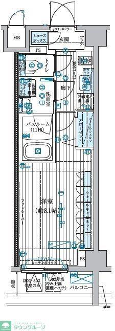 ブライズ中野南台(1K/3階)の間取り写真