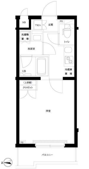 ルーブル武蔵中原弐番館(1K/5階)の間取り写真