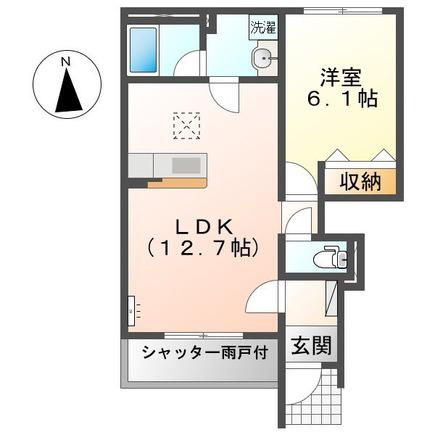 SMART HOMEII(1LDK/1階)の間取り写真