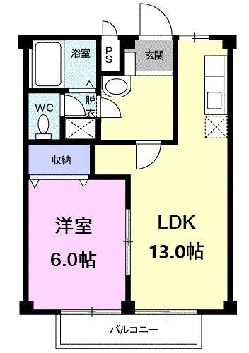 シティハイツYAMAKI(1LDK/2階)の間取り写真