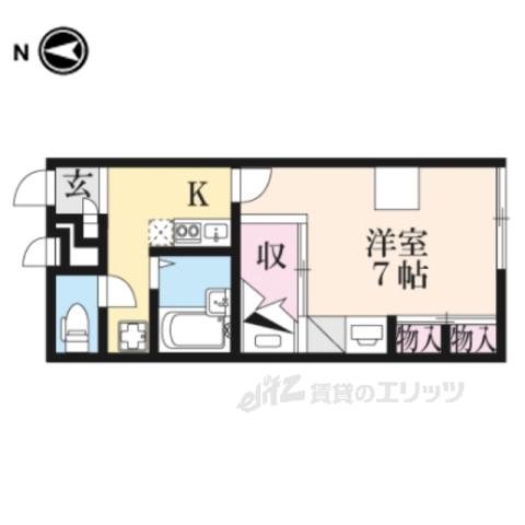 レオパレス羽崎(1K/1階)の間取り写真