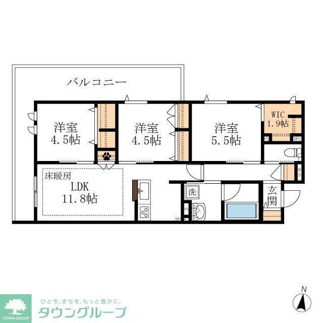 ジャンヴィエ・ルナ(3LDK/3階)の間取り写真