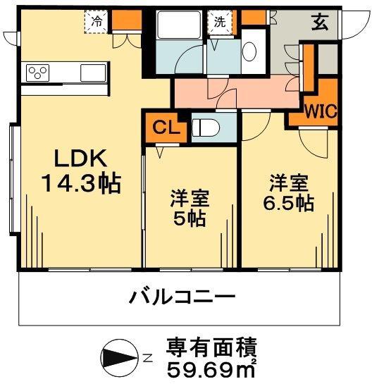 プラザハウス(2LDK/8階)の間取り写真