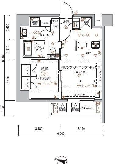 ARCOBALENO HASUNEII(1LDK/6階)の間取り写真