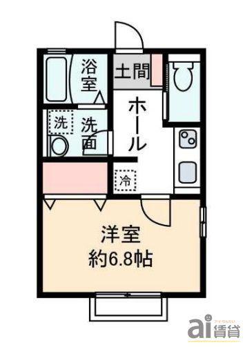 カトルグレーシ(1K/2階)の間取り写真