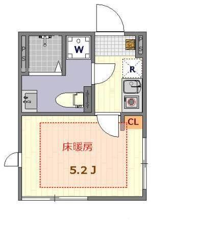 THE ROOMS 羽田(1K/1階)の間取り写真