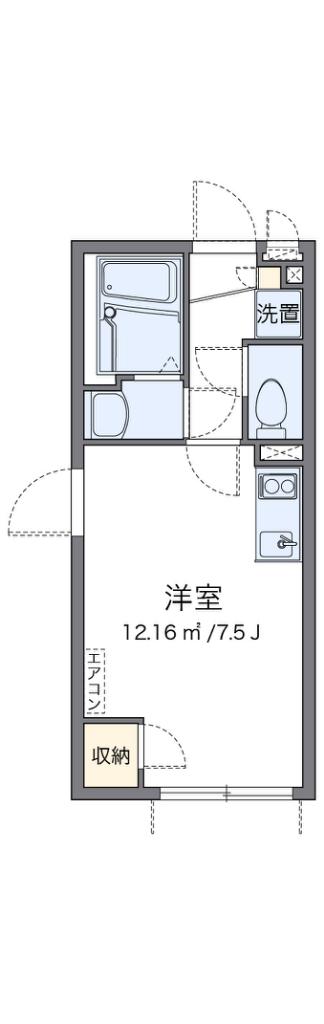 クレイノラメールエムズ(1K/1階)の間取り写真