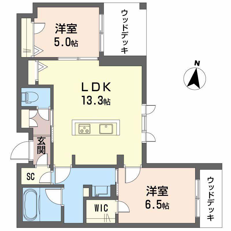 CASA VITA(2LDK/1階)の間取り写真
