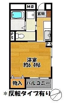 シエル・エトワール(1K/2階)の間取り写真