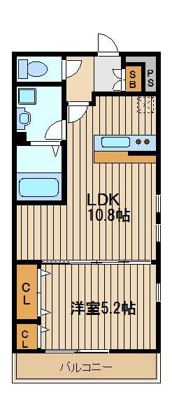 リブリエムワイケー(1LDK/2階)の間取り写真