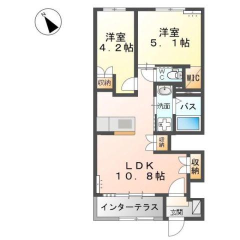 ベル ヴィル(2LDK/1階)の間取り写真