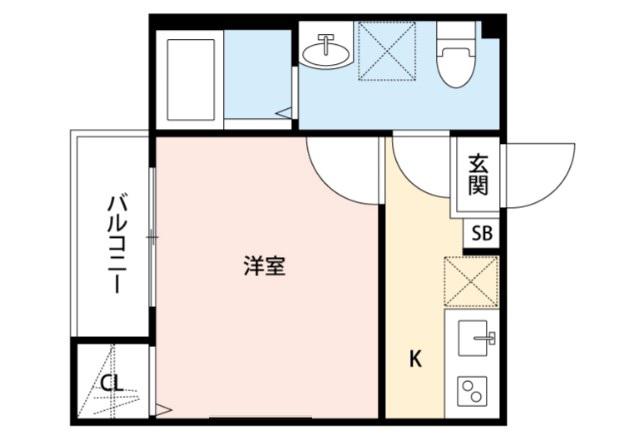 スコール(1K/3階)の間取り写真