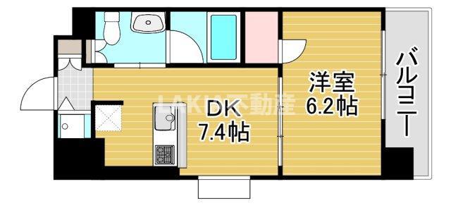 セイワパレス大阪城北(1DK/3階)の間取り写真