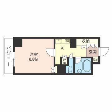 LASANTE川崎(1K/9階)の間取り写真