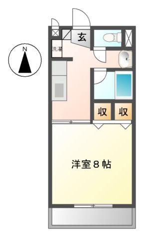 メゾン瑞浪I(1K/1階)の間取り写真