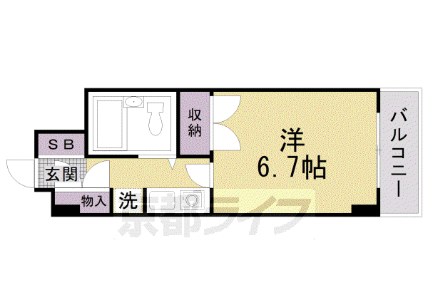 ヴィラ田辺2号館(1K/1階)の間取り写真