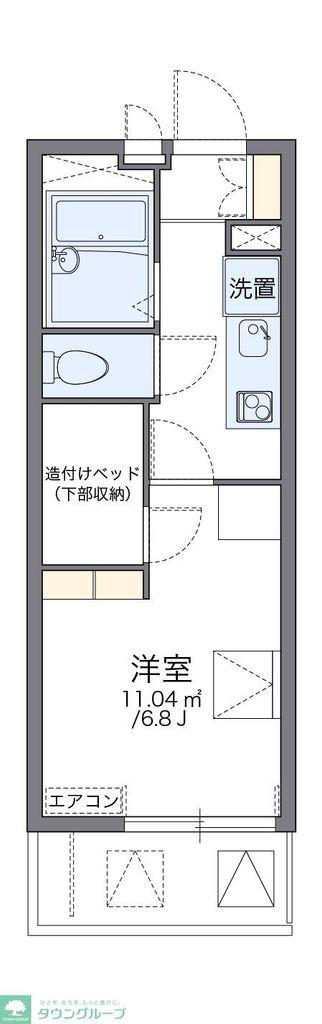 レオパレスサンヒロミ(1K/2階)の間取り写真