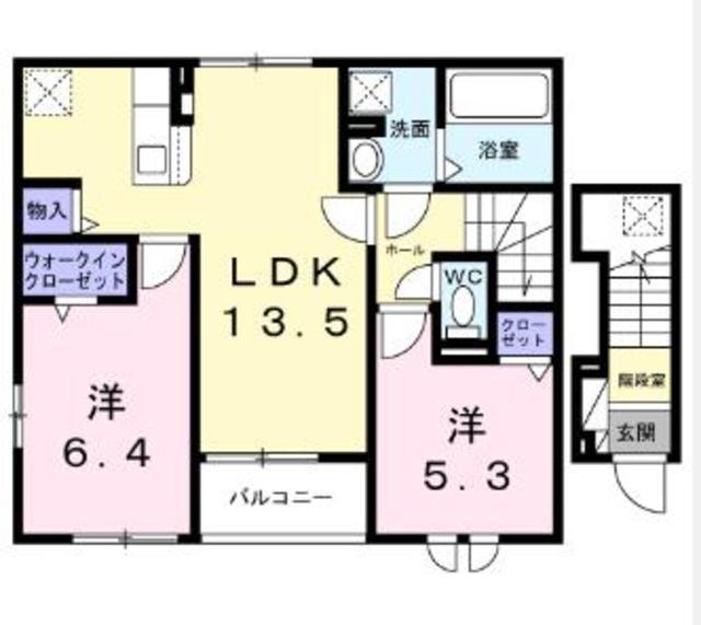 ＪＲ横浜線 相原駅 徒歩35分 2階建 新築(2LDK/2階)の間取り写真
