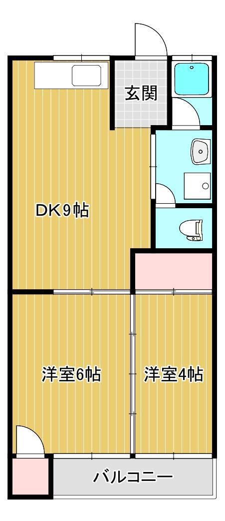 ドリームマンション(2DK/1階)の間取り写真