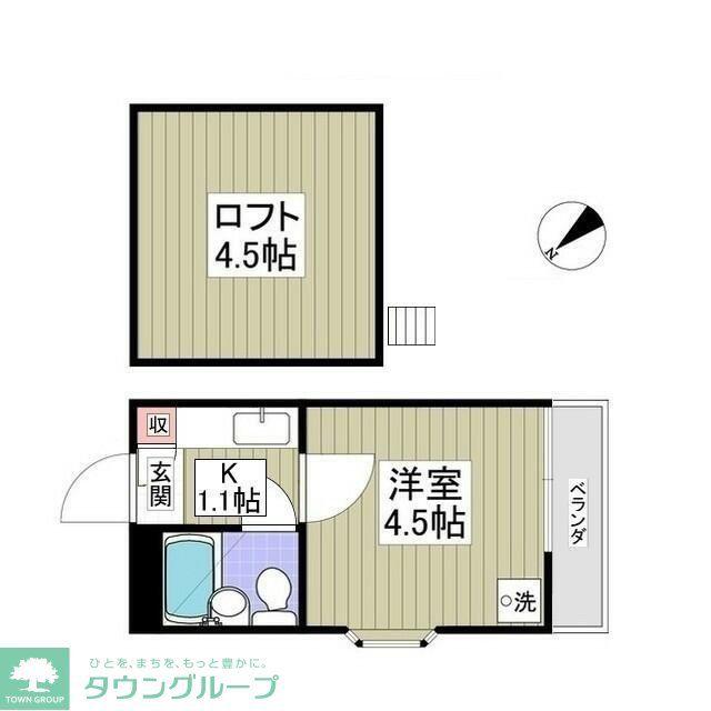 オリーブ(1K/2階)の間取り写真
