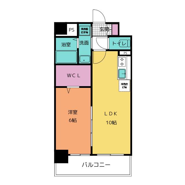 ラフィーネ(1LDK/7階)の間取り写真