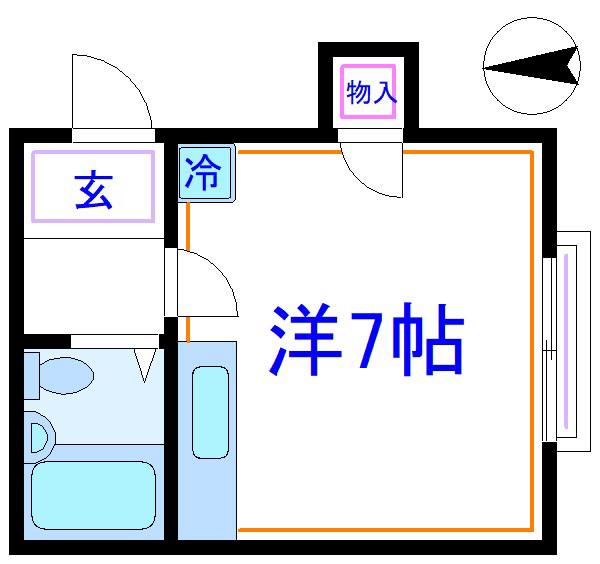 栄荘(1K/2階)の間取り写真