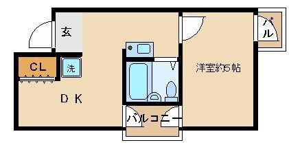 ラ・ペール壱番館(1DK/9階)の間取り写真