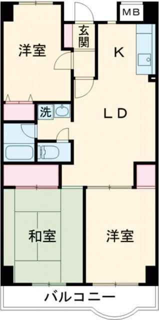 MIRUS岸和田(3LDK/1階)の間取り写真
