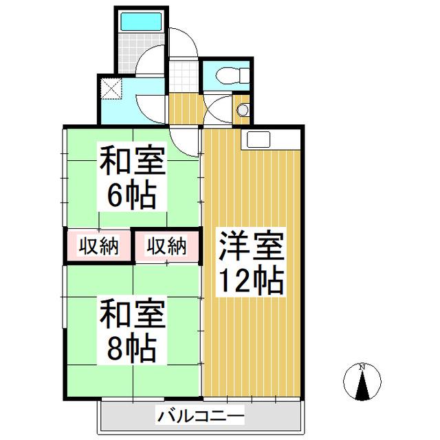 エミナンス常磐(2LDK/2階)の間取り写真