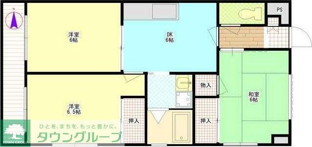 M.Kパークハイツ(3DK/4階)の間取り写真