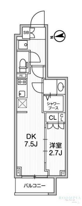 BRILLIA IST西早稲田(1DK/4階)の間取り写真
