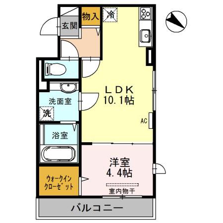 メゾンエトワール神戸中道通(1LDK/2階)の間取り写真