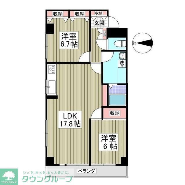 リブレス坂戸関間(2DK/2階)の間取り写真