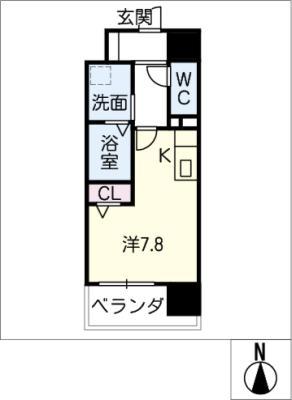ATRIO鶴舞(ワンルーム/10階)の間取り写真