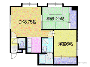 シャトーフロントナック(2LDK/2階)の間取り写真