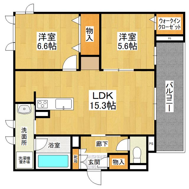 LA GRAND QUATRE(2LDK/2階)の間取り写真