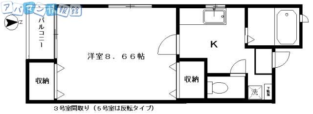 コーポルピナス(1K/2階)の間取り写真