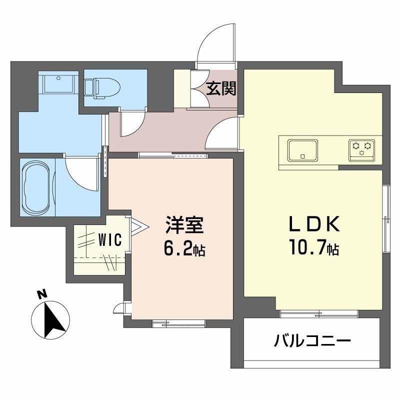 シャーメゾン グレース 忍町(1LDK/2階)の間取り写真