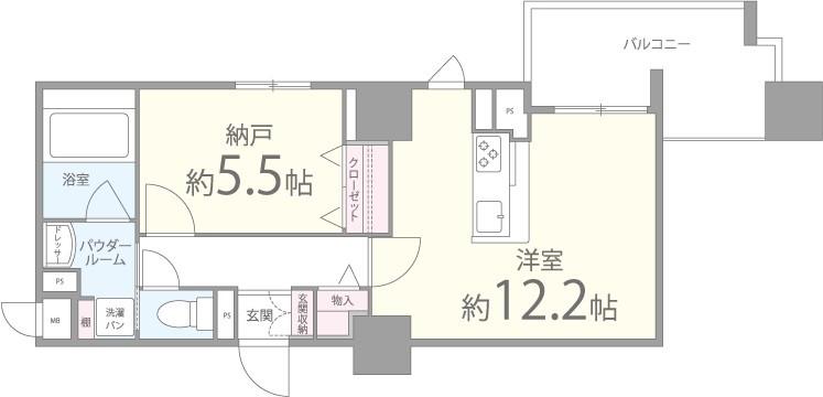 BROU上町台(1LDK/5階)の間取り写真