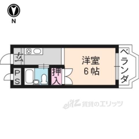 シャレー小野(1K/3階)の間取り写真